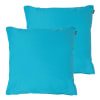 Lot de 2 coussins d'extérieur bleu turquoise 43x43