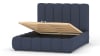 Modernes Bett in Kiefer massiv und HDF 140x200 Blau