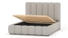 Modernes Bett in Kiefer massiv und HDF 140x200 Grauer Zement