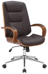 Chaise de bureau Pivotant ergonomique en similicuir Noyer / Marron