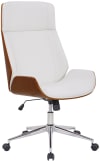 Chaise de bureau réglable en similicuir Noyer / Blanc