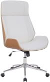 Chaise de bureau réglable en similicuir Nature / Blanc
