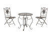 Set giardino con tavolo e 2 sedie in Metallo bronzo