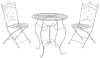 Set de mesa y 2 sillas de jardín en Metal Blanco antiguo