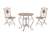 Set giardino con tavolo e 2 sedie in Metallo antico marrone