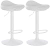 Set de 2 Taburetes de bar regulable en Simil cuero Blanco