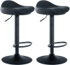 Set de 2 Taburetes de bar regulable en Simil cuero Negro