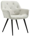 Chaise de salle à manger avec accoudoirs en tissu Beige