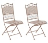 2er Set Gartenstühle klappbar aus Metall antik braun