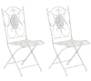 Set de 2 sillas para exterior plegables en Metal Blanco antiguo