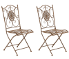 Set de 2 sillas para exterior plegables en Metal Marrón antiguo