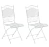 Lot de 2 chaises de jardin pliables en métal Blanc