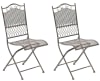 Lot de 2 chaises de jardin pliables en métal Bronze