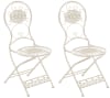 Set de 2 sillas para exterior plegables en Metal Crema antiguo