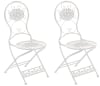 Set di 2 sedie per esterni pieghevoli in Metallo bianco