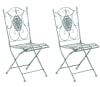 Set de 2 sillas para exterior plegables en Metal Verde antiguo