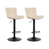 Sgabelli Da Bar Girevoli EALSON In Eco-pelle Marrone – Set Da 2 Con Schienale E Braccioli, Regolabili In Altezza
