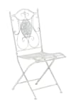 Chaise de jardin pliable en métal Blanc antique
