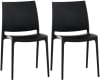 Lot 2 chaises de jardin empilables en plastique Noir