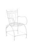 Chaise de jardin avec accoudoirs en métal Blanc