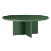 Table basse ronde , panneau stratifié de 3cm cèdre vert 100cm
