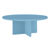 Table basse ronde, plateau résistant MDF 3cm bleu Cornish 100cm