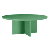 Mesa de centro redonda tablero resistente MDF 3cm verde Esmeralda 80cm