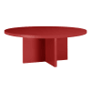 Mesa de centro redonda tablero laminado de 3cm rojo llama 100cm