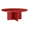 Tavolino da salotto rotondo,piano laminato da 3cm,rosso Fiamma 100cm