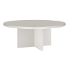 Table basse ronde, panneau stratifié de 3cm taupe 100cm