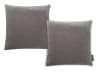 Housses de coussin velours bicolore gris- Lot de 2- 40x40