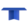 Mesa de centro tablero resistente MDF 3cm azúl Prussia 100x60cm