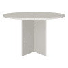 Tavolo da pranzo rotondo, piano laminato da 3cm Taupe, diametro 120cm