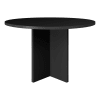 Runder Esstisch aus lackiertem MDF 3 cm in Schwarz, 120 cm.