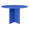 Table à manger ronde laquée en MDF de 3cm Bleu Prusse 120cm