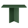 Table de salle à manger carrée laquée MDF 3cm Verte Cèdre 100x100cm