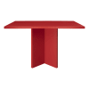 Table à manger rectangulaire laquée en MDF de 3cm Rouge Flamme 90x120