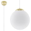 Lámpara colgante blanco, dorado acero, vidrio alt. 120 cm