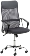 DecHome Sedia Ergonomica con Ruote Braccioli e Poggiatesta in Tessuto colore Grigio