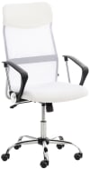 Chaise de bureau réglable pivotant en similicuir Blanc