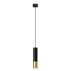 Lámpara colgante negro, dorado acero alt. 100 cm