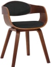 Chaise avec dossier ajouré et accoudoirs en tissu Noyer / Noir