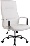 Chaise de bureau réglable pivotante en similicuir Blanc