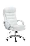 Chaise de bureau réglable pivotant en similicuir Blanc