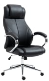 Chaise de bureau Pivotant ergonomique en véritable cuir Noir