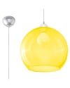 Lámpara colgante amarillo acero, vidrio alt. 120 cm
