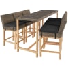 Ensemble Table en rotin avec 6 chaises avec cadre en aluminium marron