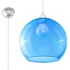 Hängelampe aus Stahl, Glas, Höhe 120 cm, blau