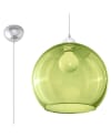 Lámpara colgante verde acero, vidrio alt. 120 cm