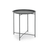 Tavolino per esterno in acciaio antracite con vassoio